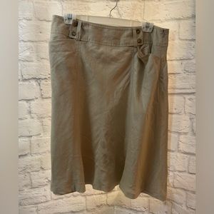 Ann Taylor Linen A-line tan size 12, hits past knee